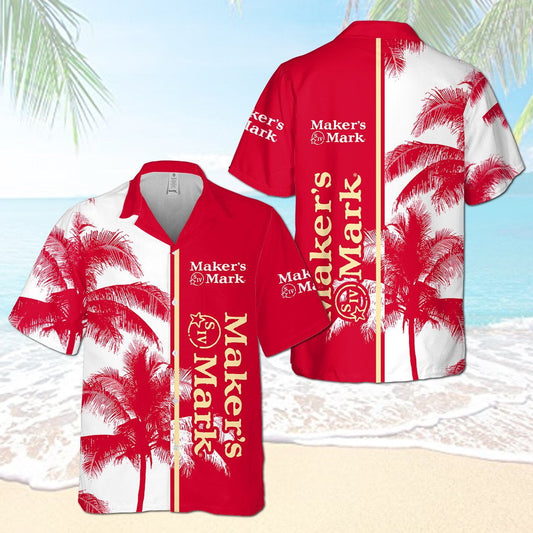 Maker's Mark Palm Tree All Over Print 3D Aloha Summer Beach Hawaiian Shirt