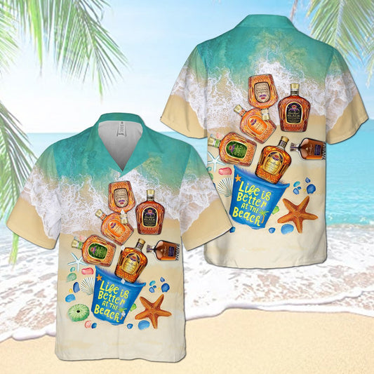 Crown Royal Collections All Over Print 3D Aloha Summer Beach Hawaiian Shirt