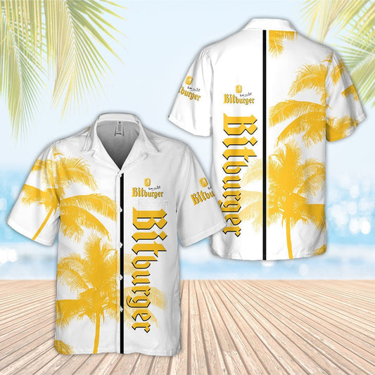 Bitburger Brewery Palm Tree All Over Print 3D Aloha Summer Beach Hawaiian Shirt