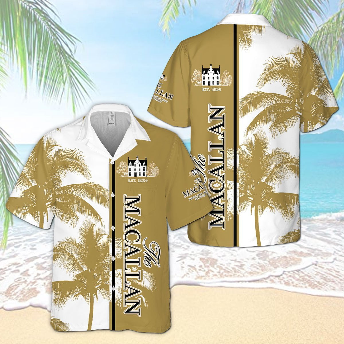 The Macallan Palm Tree Pattern All Over Print 3D Aloha Summer Beach Hawaiian Shirt