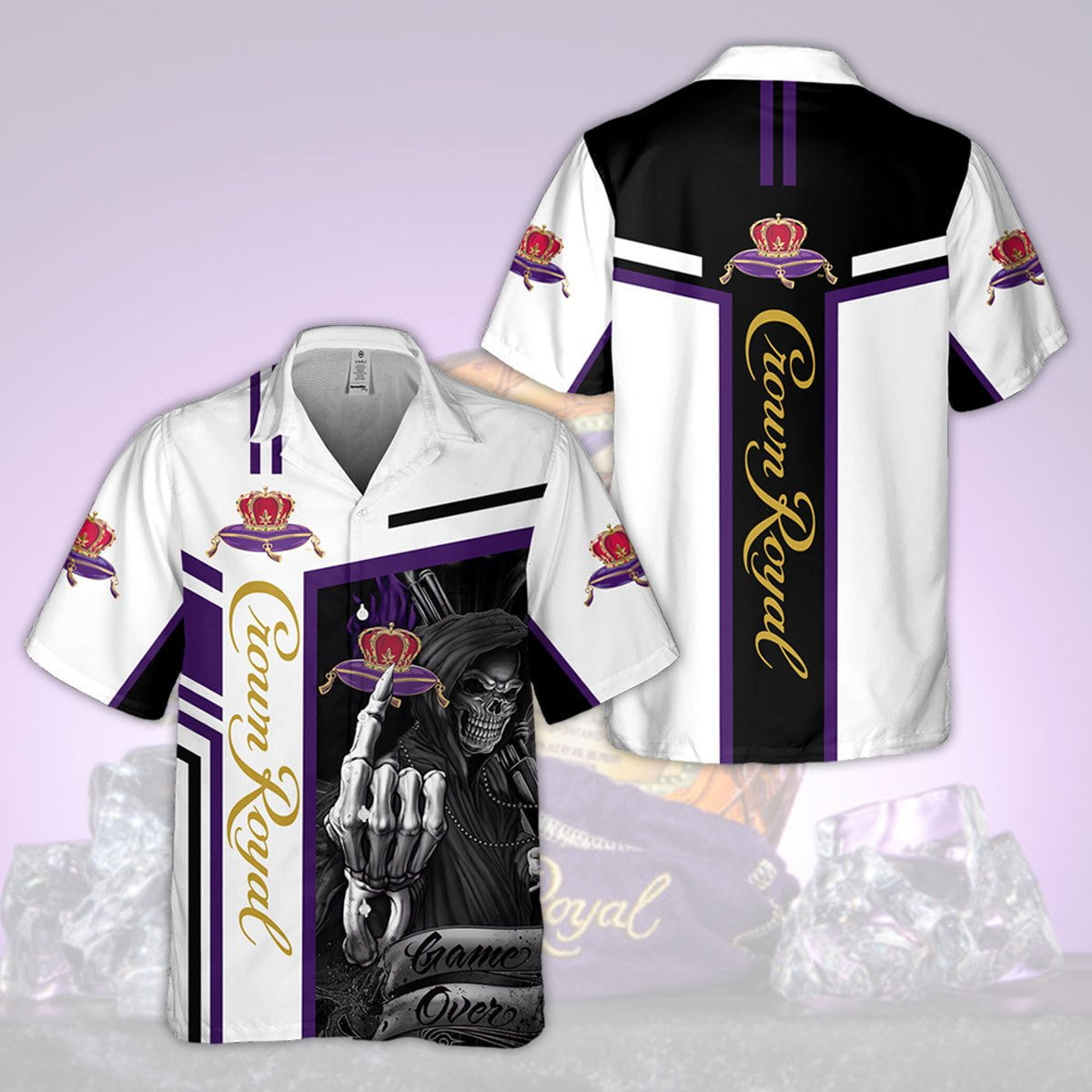 Crown Royal Death Game Over All Over Print 3D Aloha Summer Beach Hawaiian Shirt