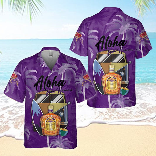 Crown Royal Aloha From Hawaii All Over Print 3D Aloha Summer Beach Hawaiian Shirt