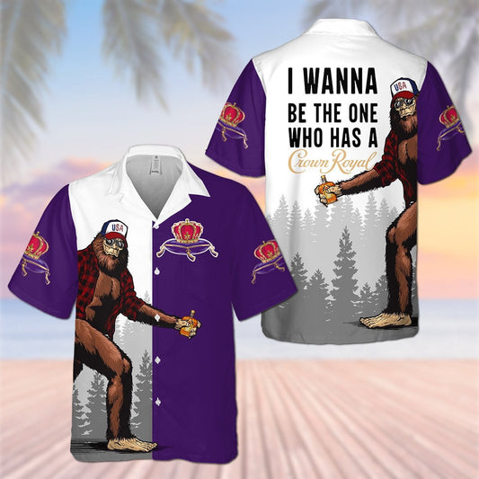 Crown Royal Big Foot All Over Print 3D Aloha Summer Beach Hawaiian Shirt