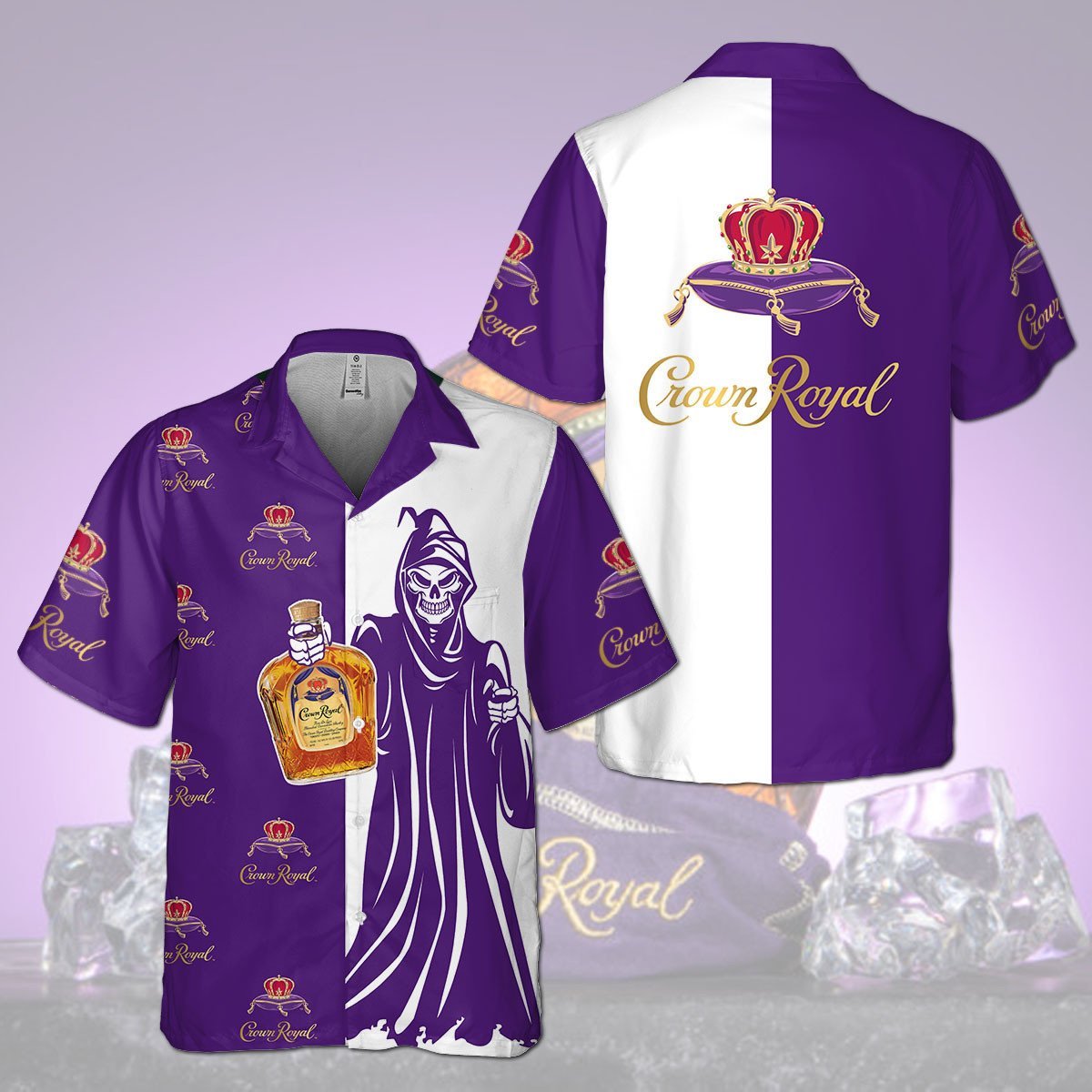 Crown Royal Death All Over Print 3D Aloha Summer Beach Hawaiian Shirt