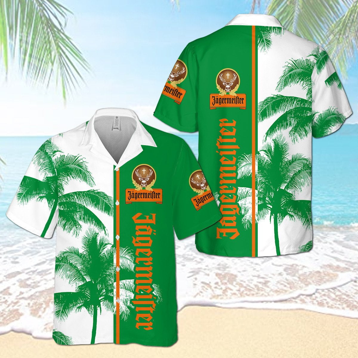 Jagermeister Palm Tree All Over Print 3D Aloha Summer Beach Hawaiian Shirt