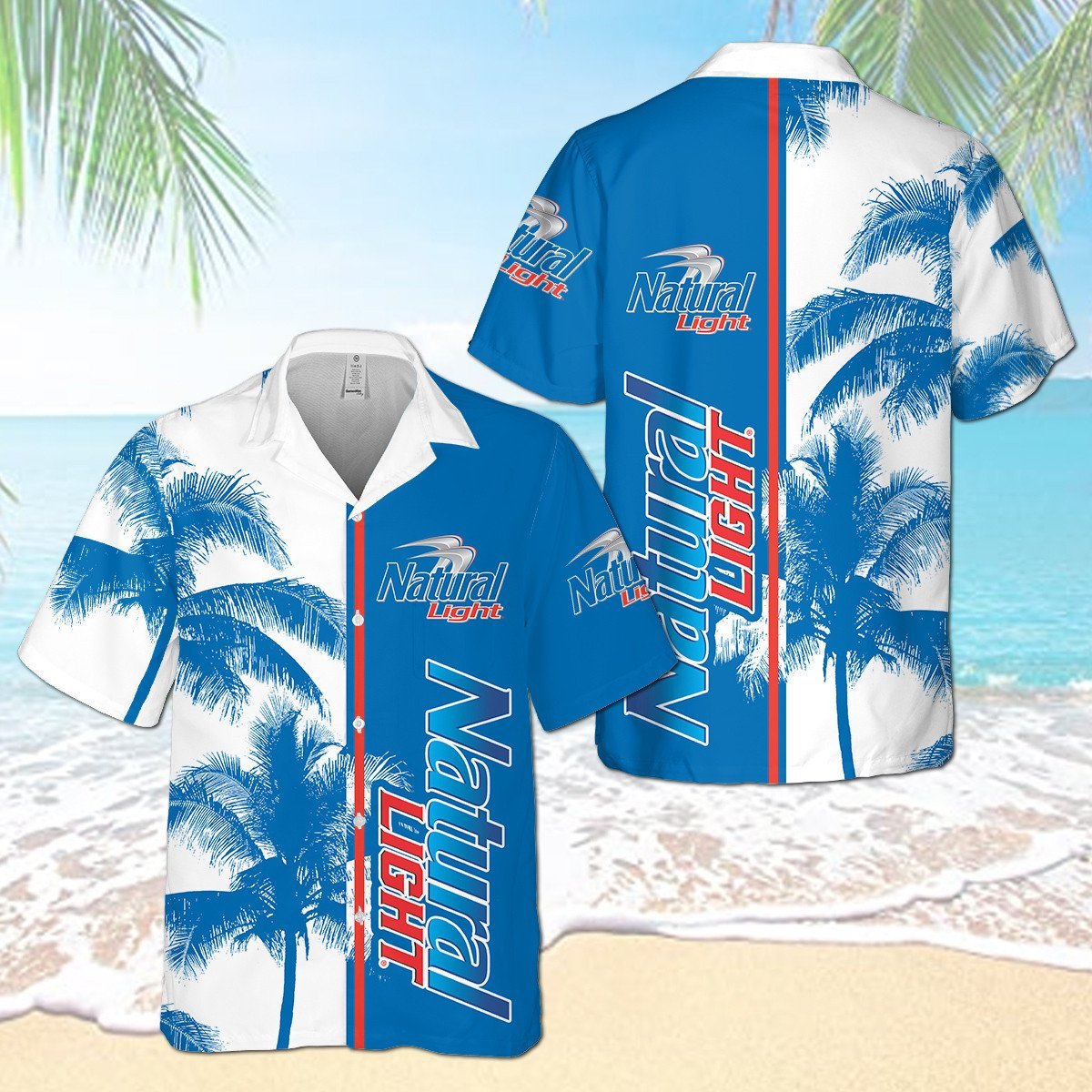 Natural Light Palm Tree All Over Print 3D Aloha Summer Beach Hawaiian Shirt