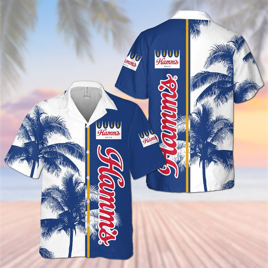 Hamm's Palm Tree All Over Print 3D Aloha Summer Beach Hawaiian Shirt