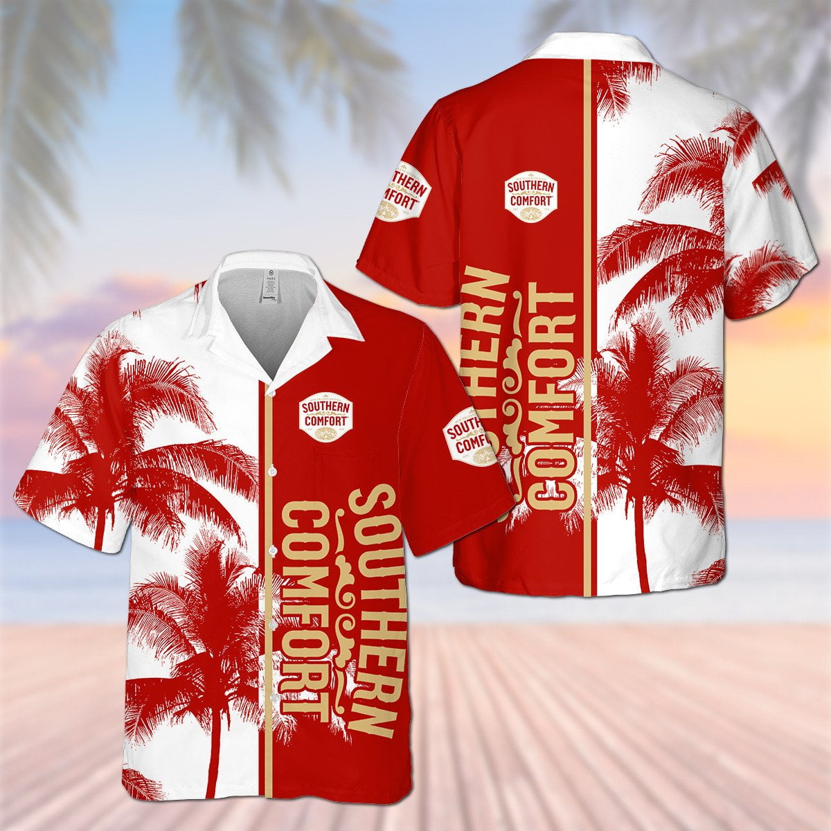 Southern Comfort Palm Tree All Over Print 3D Aloha Summer Beach Hawaiian Shirt