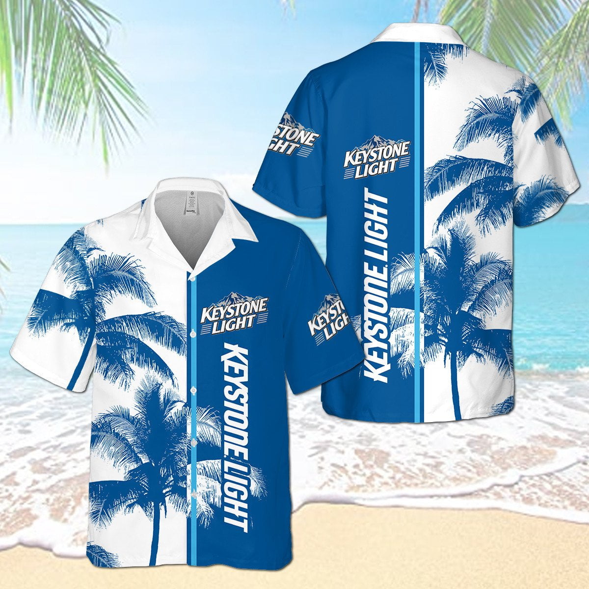 Keystone Light Tree All Over Print 3D Aloha Summer Beach Hawaiian Shirt