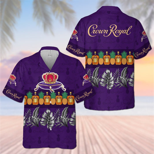 Crown Royal Pineapple All Over Print 3D Aloha Summer Beach Hawaiian Shirt