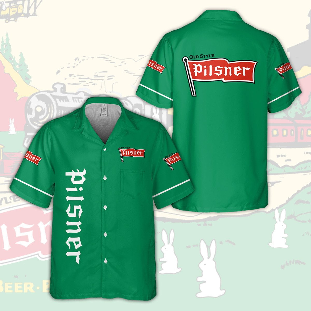 Old Style Pilsner All Over Print 3D Aloha Summer Beach Hawaiian Shirt