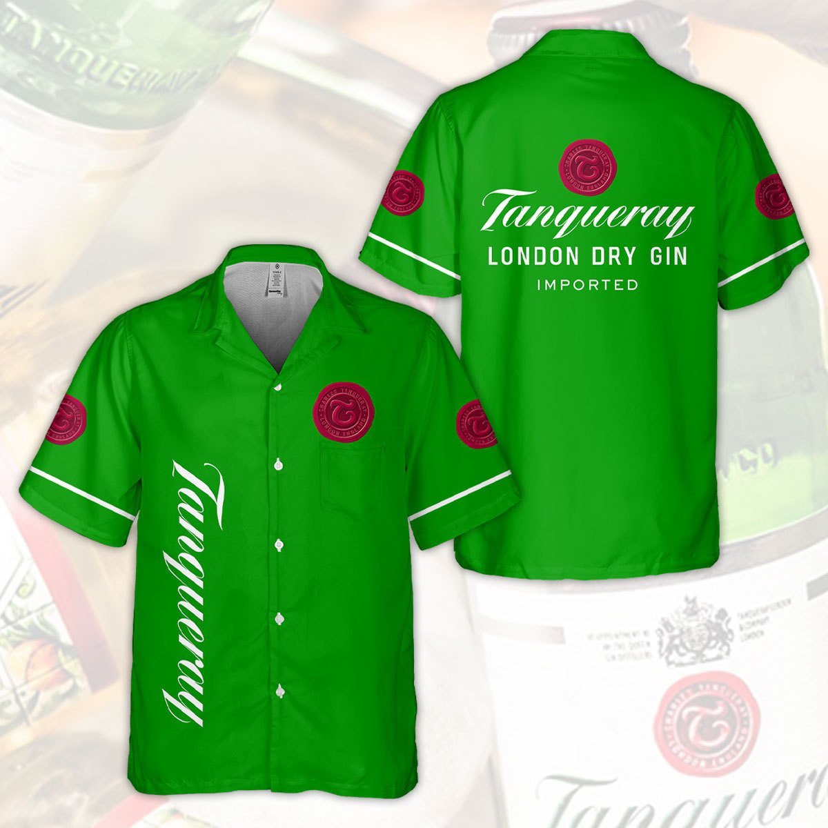 Tanqueray London Dry Gin All Over Print 3D Aloha Summer Beach Hawaiian Shirt