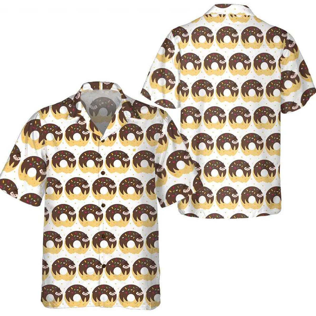 Adorable Cartoon Sloth On Donut Hawaiian Shirt