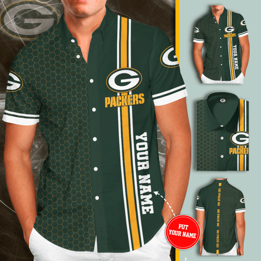 Personalized Green Bay Packers Sport Team All Over Print 3D Hawaiian Shirt-Green