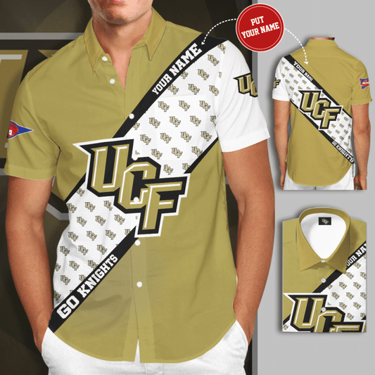 Personalized UCF Knights Men's Basketball Team All Over Print 3D Hawaiian Shirt-Yellow