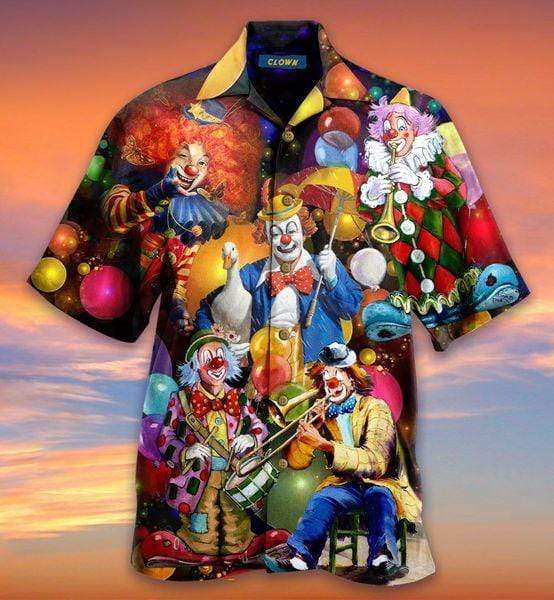 More Clown Less Frownin' Halloween Hawaiian Shirt | For Men & Women | Adult | HW2900