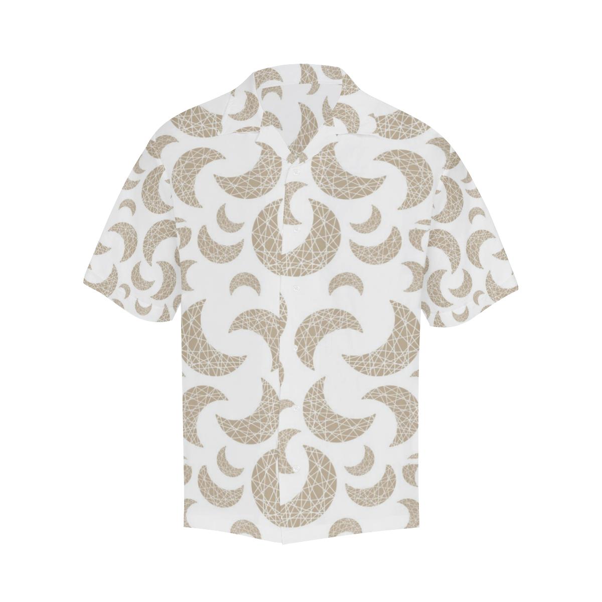 Cool Gold Moon Abstract Pattern Mens All Over Print Hawaiian Shirt