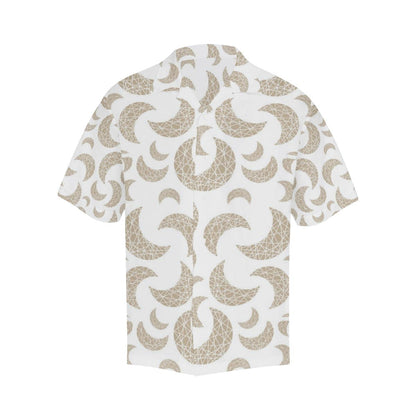 Cool Gold Moon Abstract Pattern Mens All Over Print Hawaiian Shirt