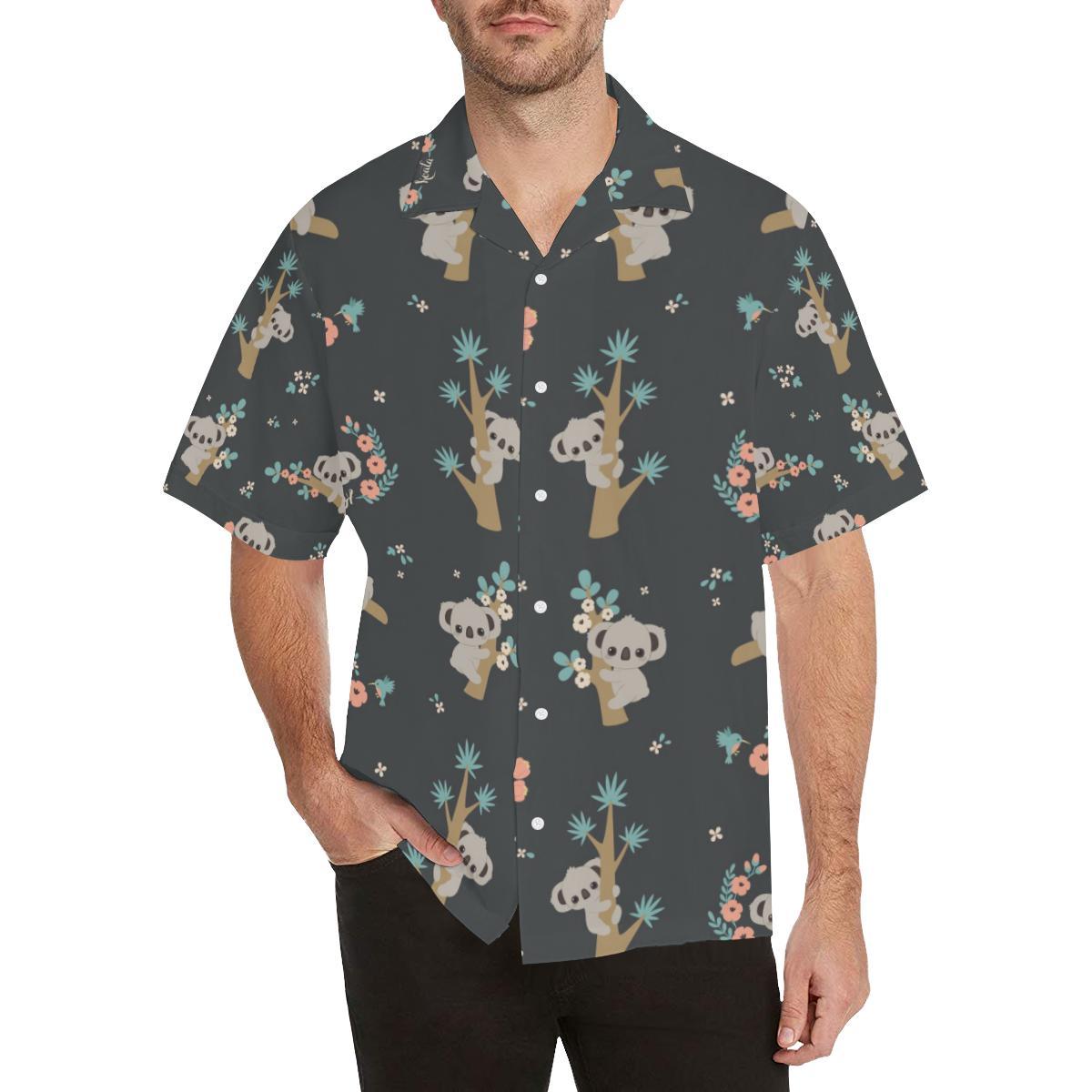 Cute Koala Pattern Mens All Over Print Hawaiian Shirt