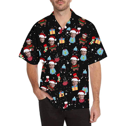 Custom Face Christmas Men's All Over Print Hawaiian Shirt