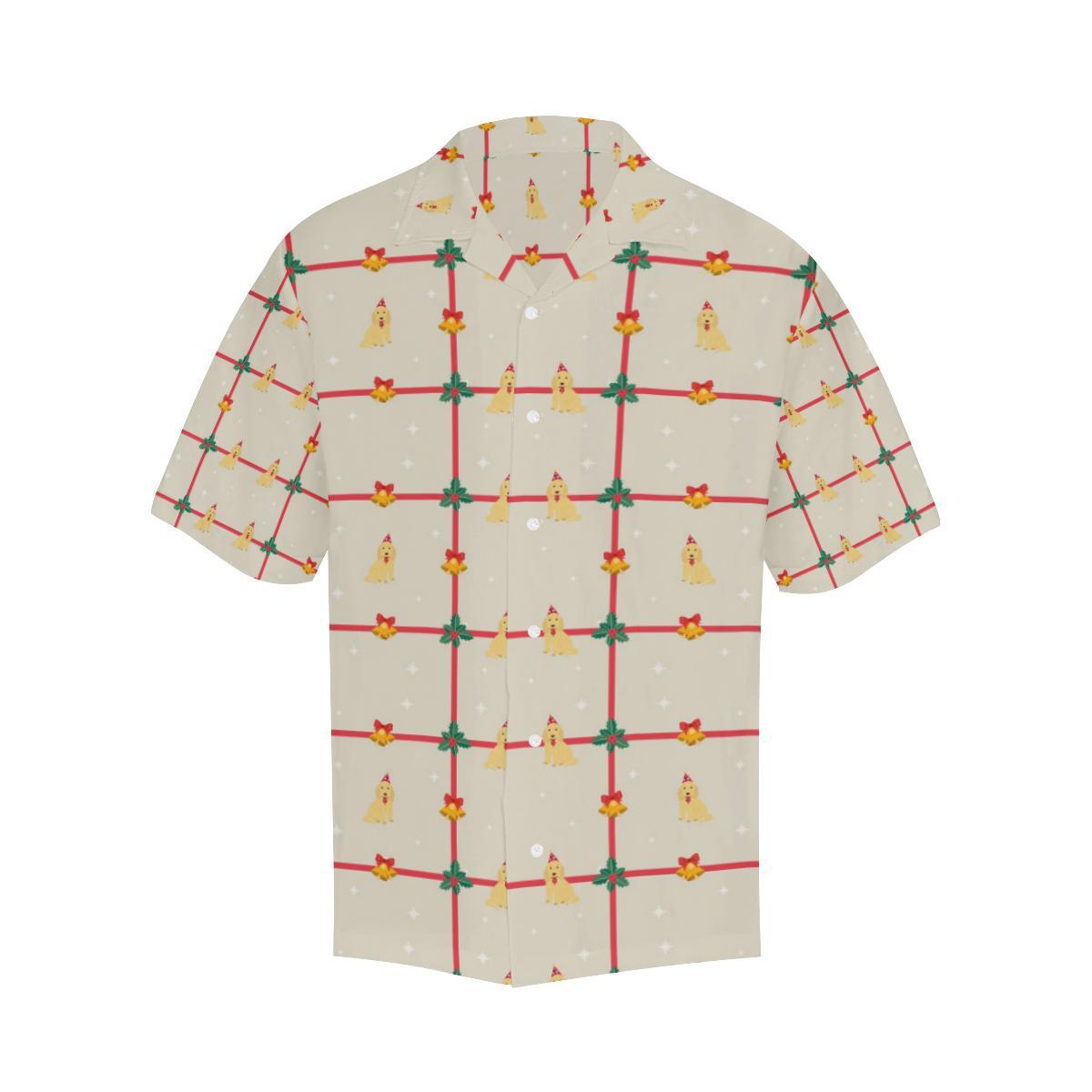 Golden Retriever Pattern Print Design 01 Mens All Over Hawaiian Shirt