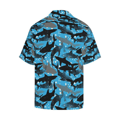 Shark Pattern Background Mens All Over Print Hawaiian Shirt