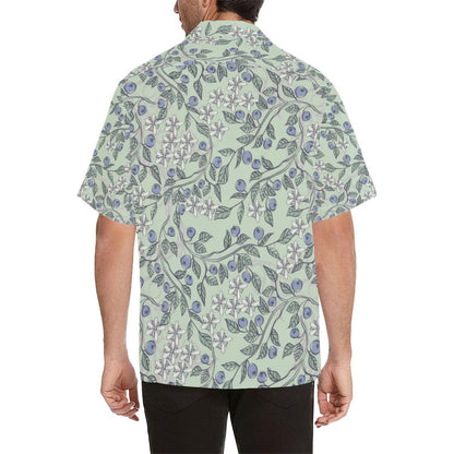 Hand Drawn Blueberry Pattern Mens All Over Print Hawaiian Shirt