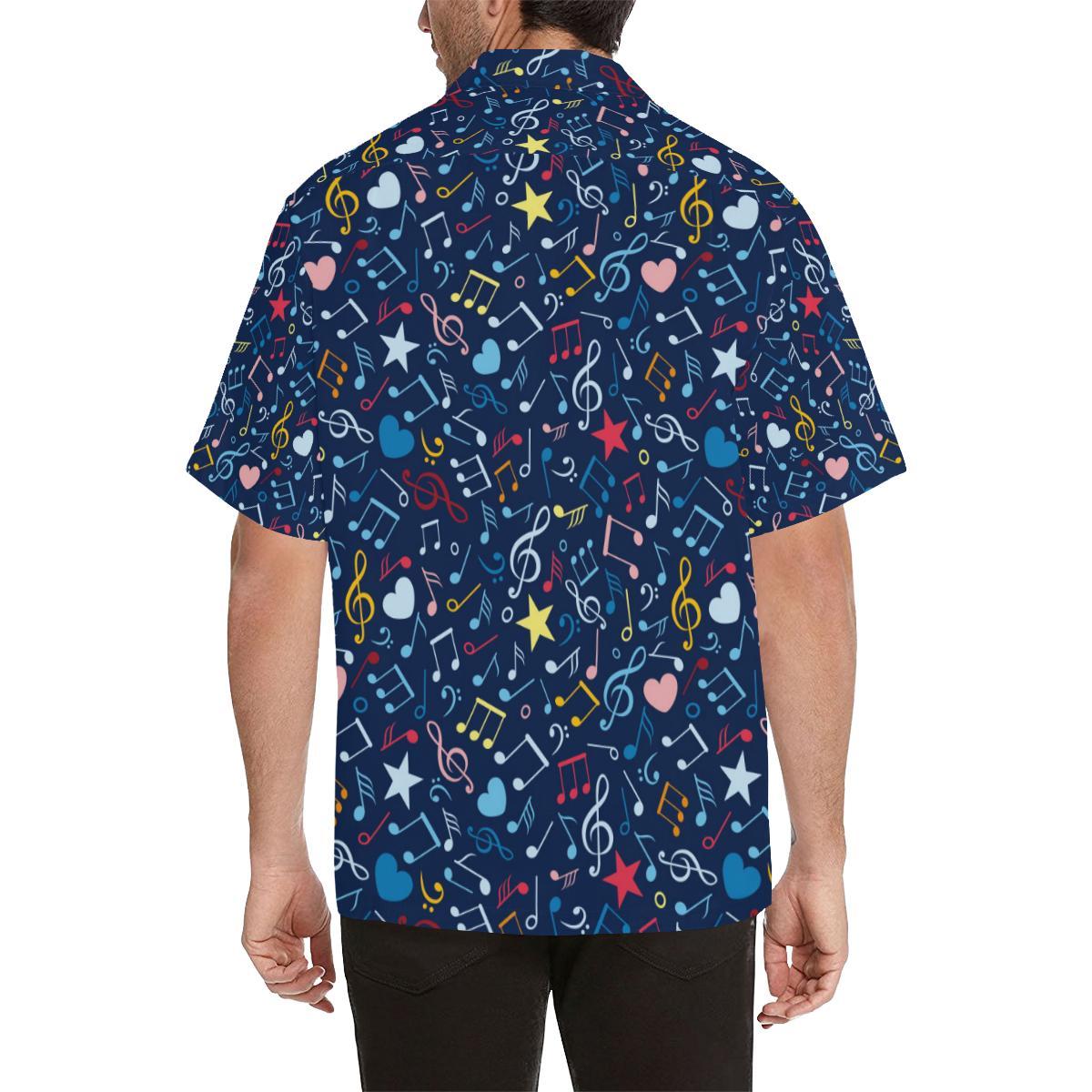 Music Notes Pattern Print Design 03 Mens All Over Hawaiian Shirt