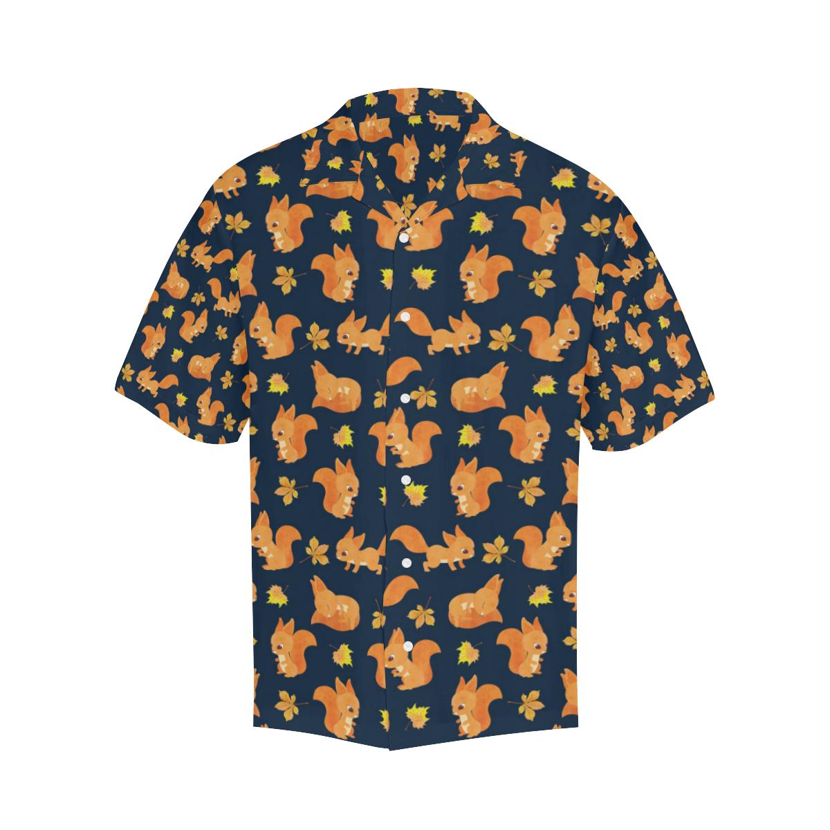 Squirrel Pattern Print Design 05 Mens All Over Hawaiian Shirt