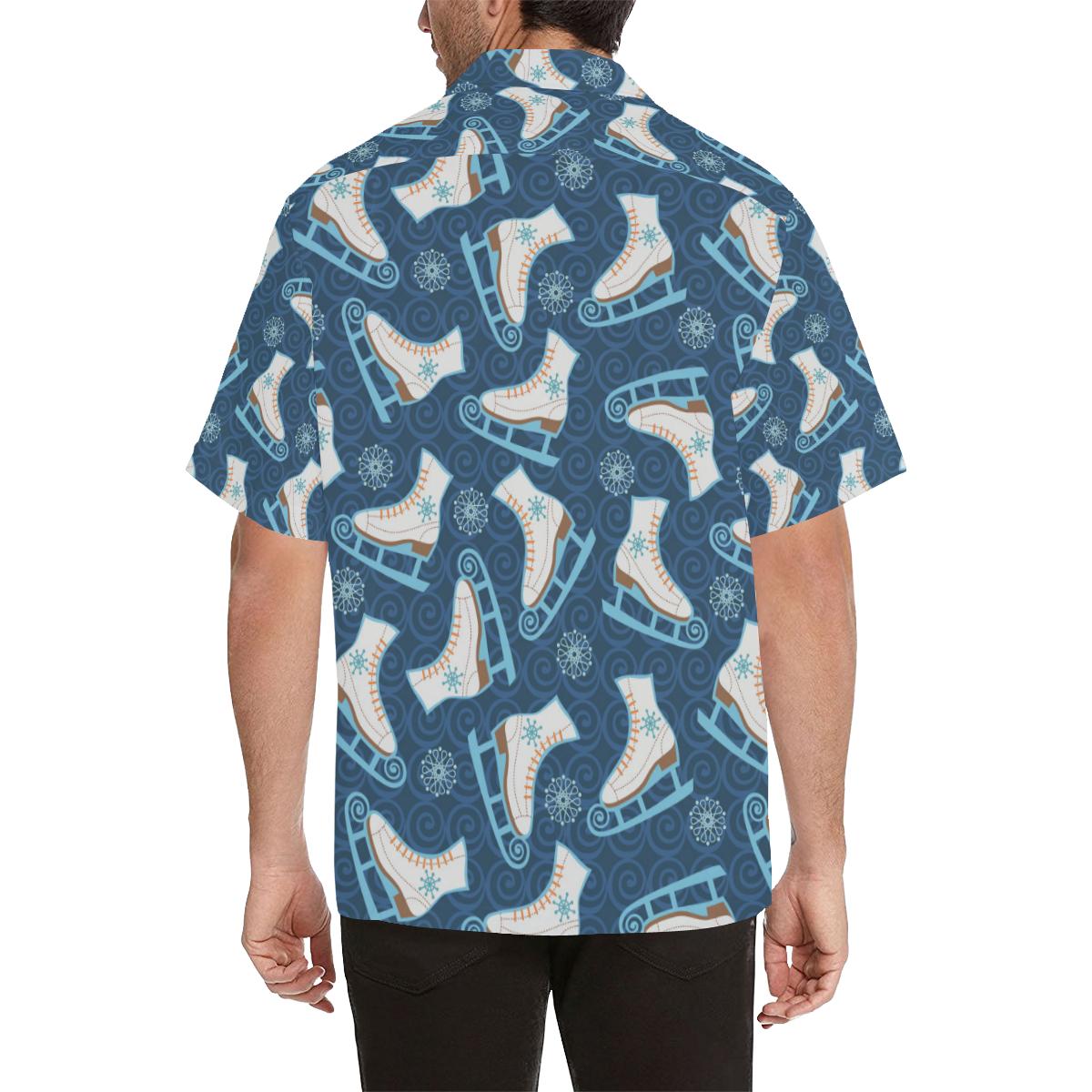 Ice Skate Pattern Print Design Hawaiian Shirt