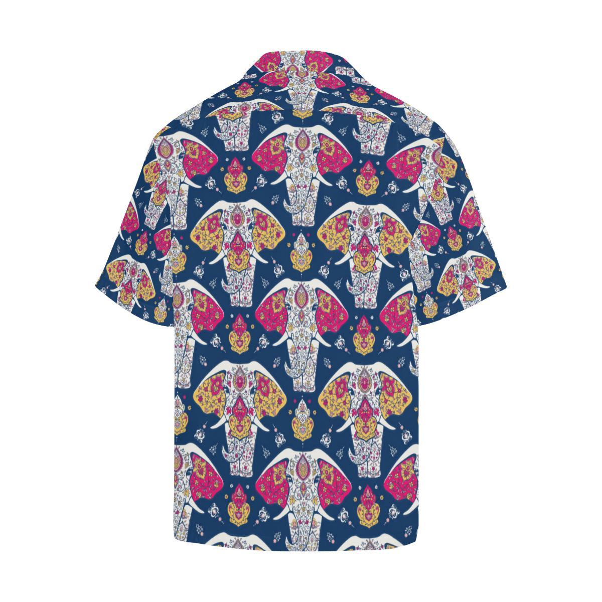 Elephant Pattern Mens All Over Print Hawaiian Shirt