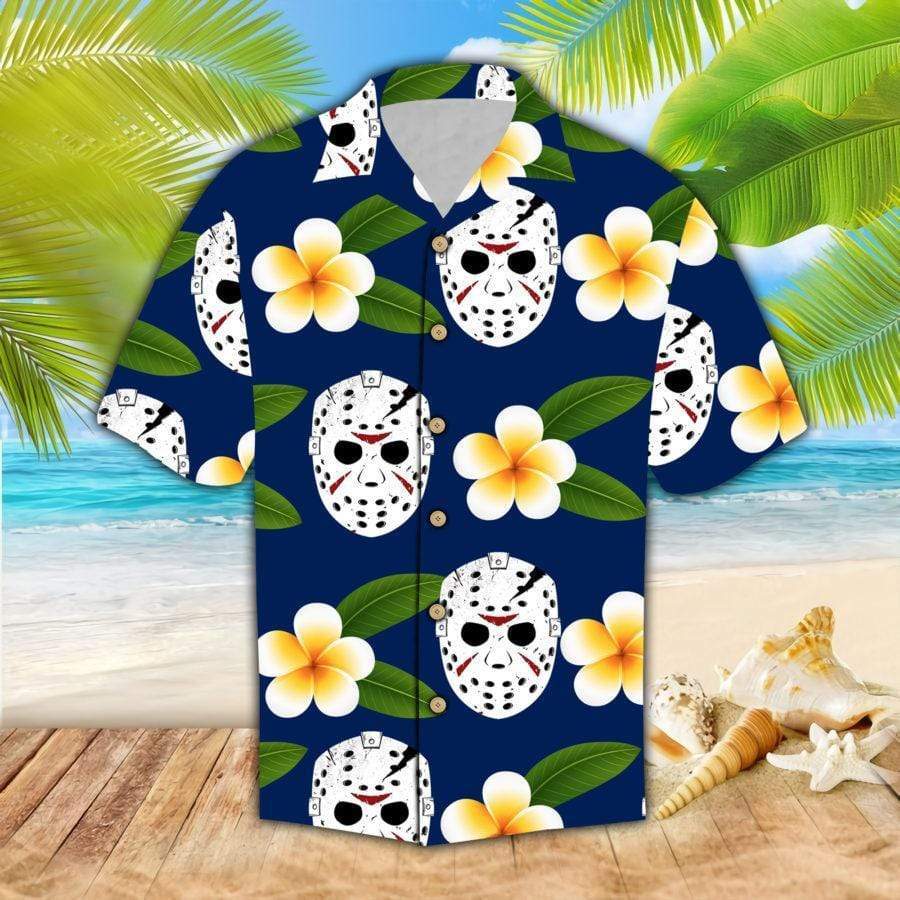 Hockey with Porcelain Flower Hawaiian Aloha Shirts #V