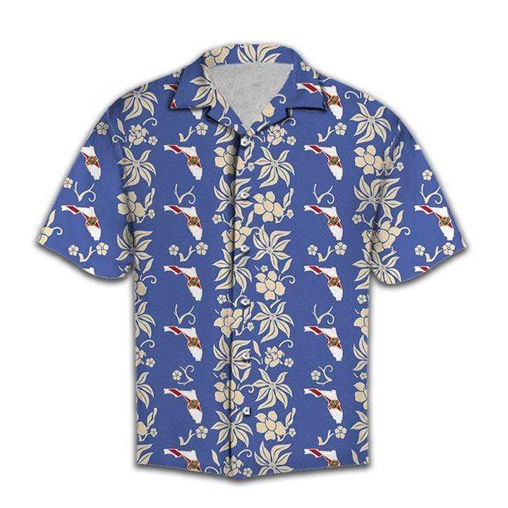 Florida Pattern Tropical Hawaiian Aloha Shirts #H