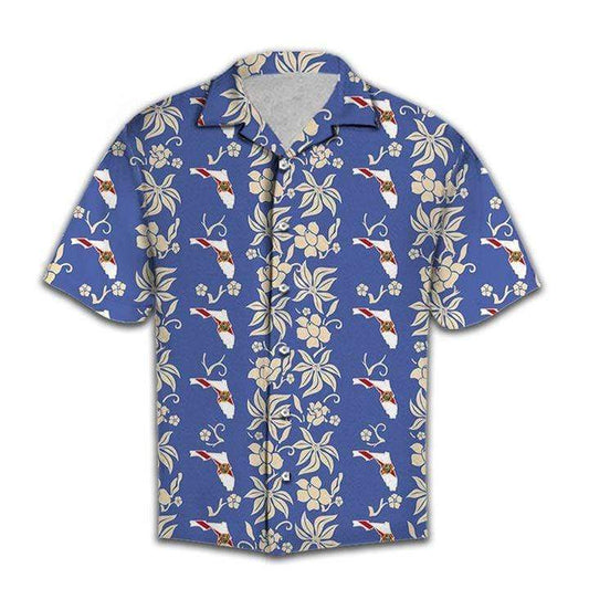 Florida Pattern Tropical Hawaiian Aloha Shirts #H