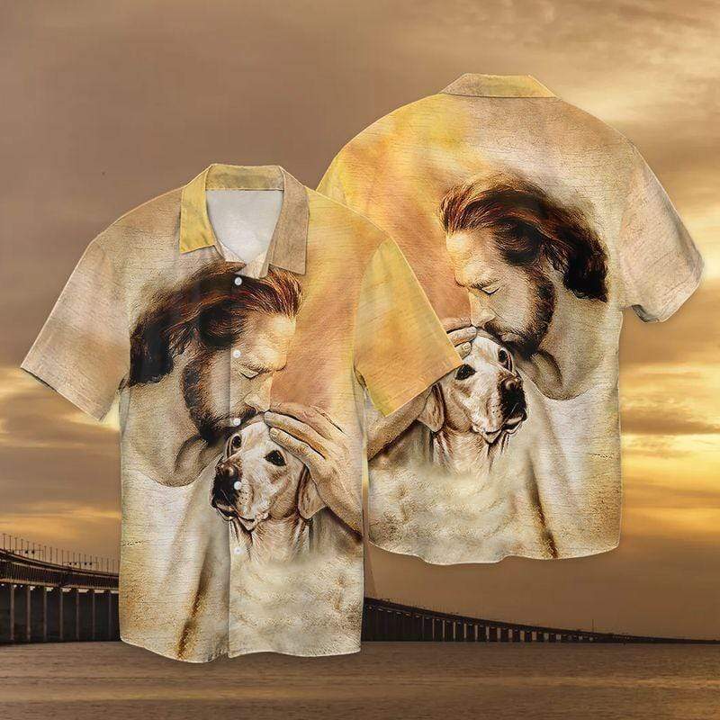 Christian Jesus Love Labrador Dog Hawaiian Aloha Shirts #Kv