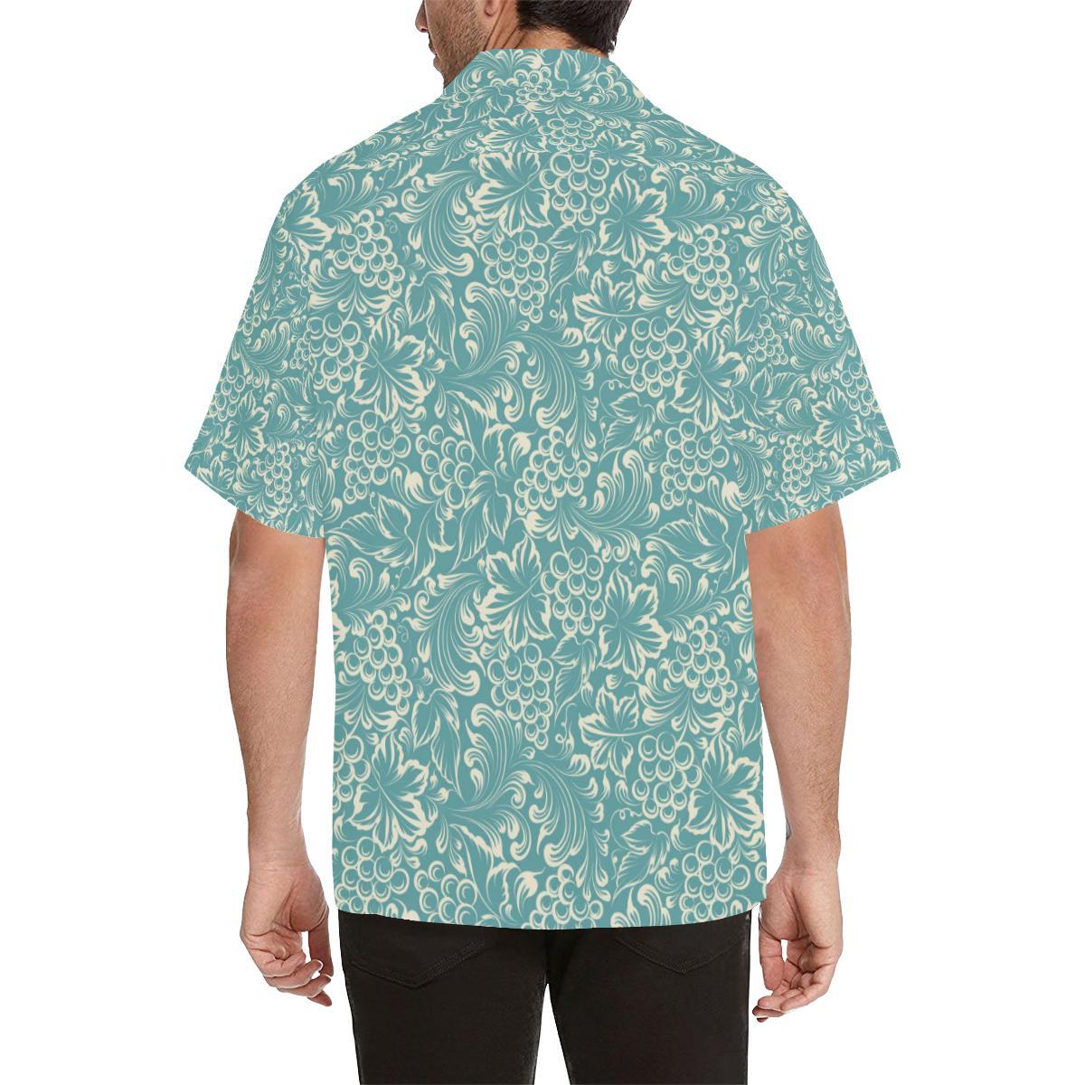 Classic Hand Drawn Grape Pattern Mens All Over Print Hawaiian Shirt