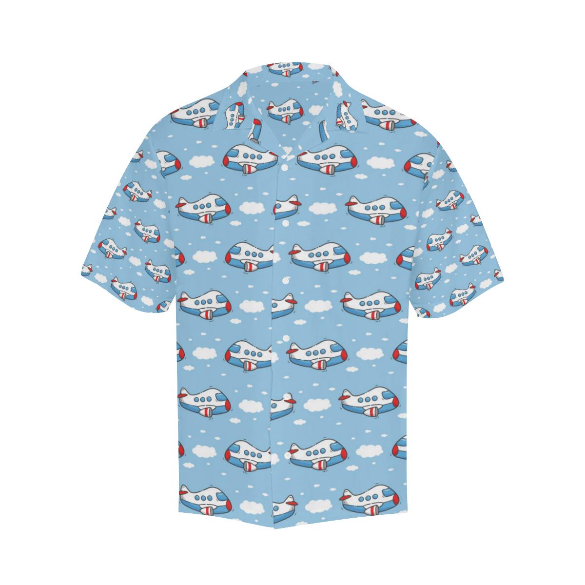 Airplane Cartoon Pattern Print Design Hawaiian Shirt