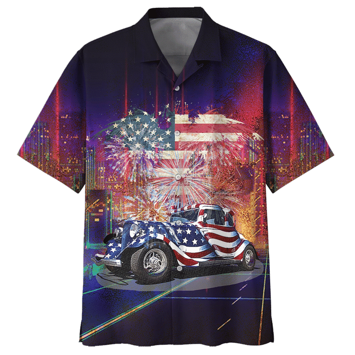 Hot Rod Wirework 4th July Independence Day Hawaiian Shirt | For Men & Women | Adult | HW5650