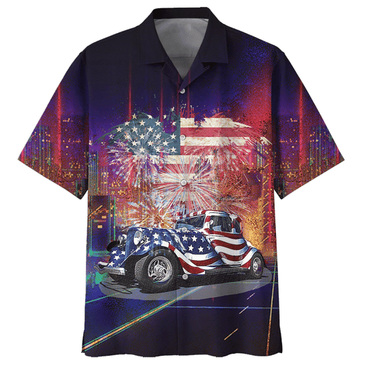 Hot Rod Wirework 4th July Independence Day Hawaiian Shirt | For Men & Women | Adult | HW5650