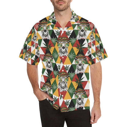 Cool Camel Leaves Pattern Mens All Over Print Hawaiian Shirt