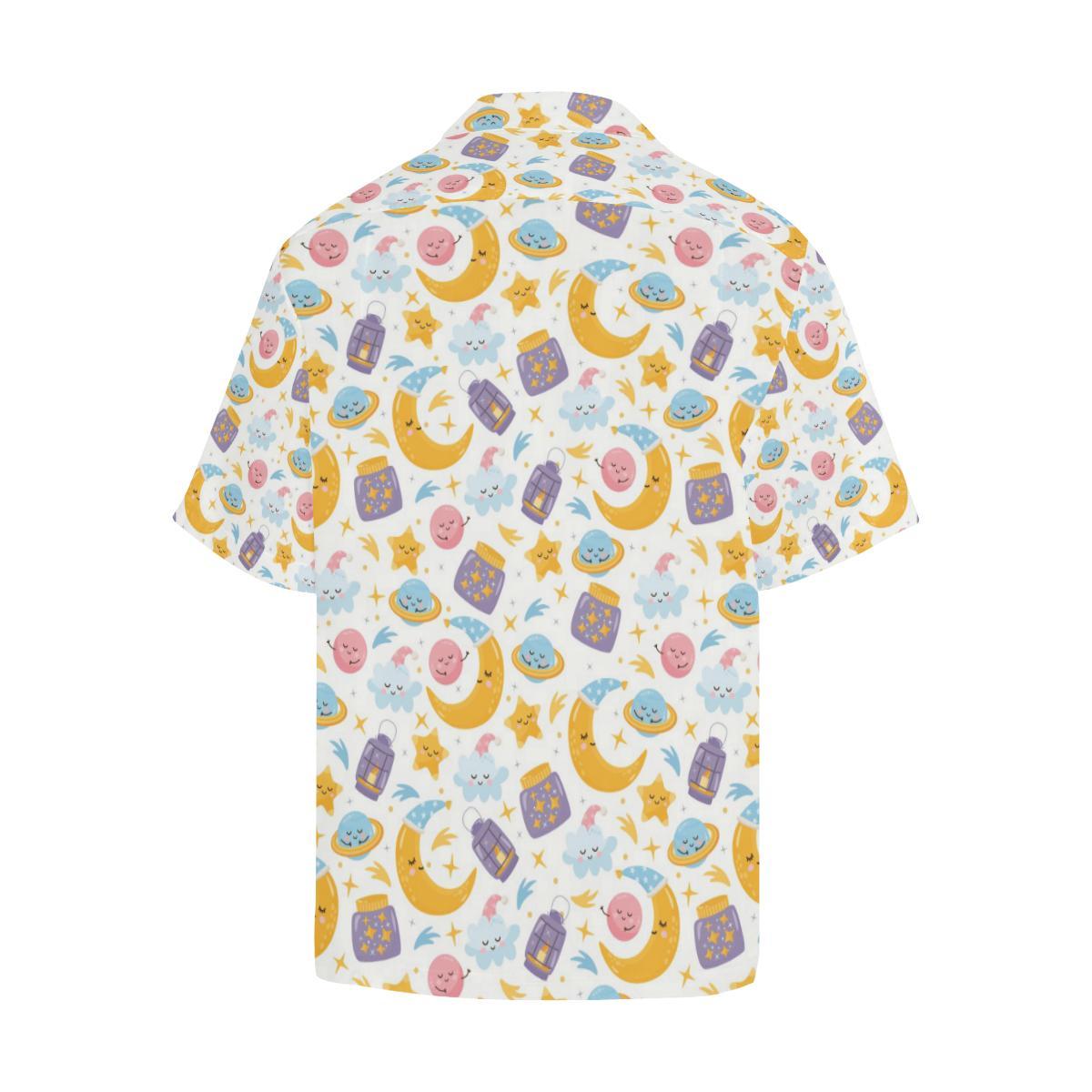 Moon Sleep Pattern Mens All Over Print Hawaiian Shirt