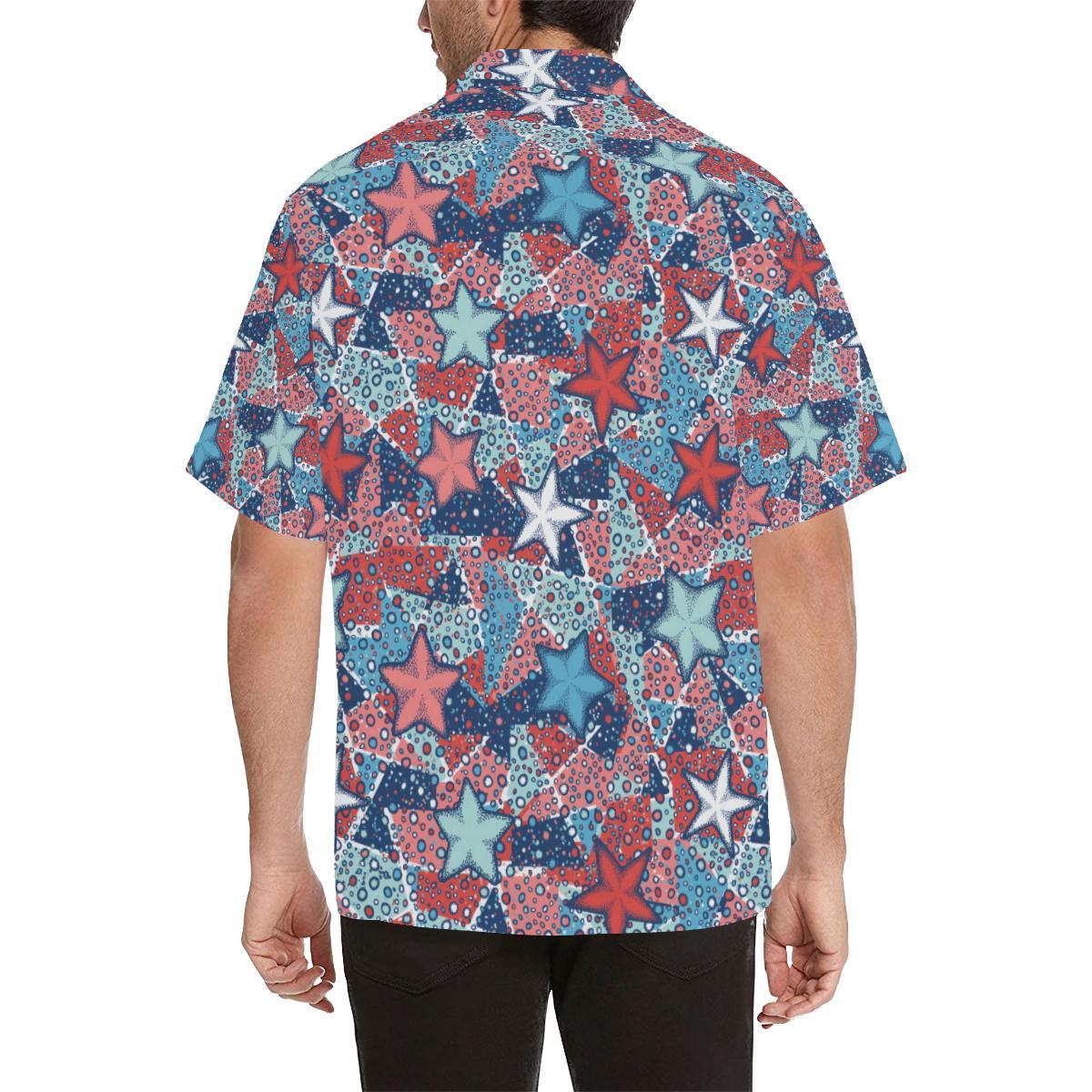 Hand Drawn Colorful Starfish Mens All Over Print Hawaiian Shirt