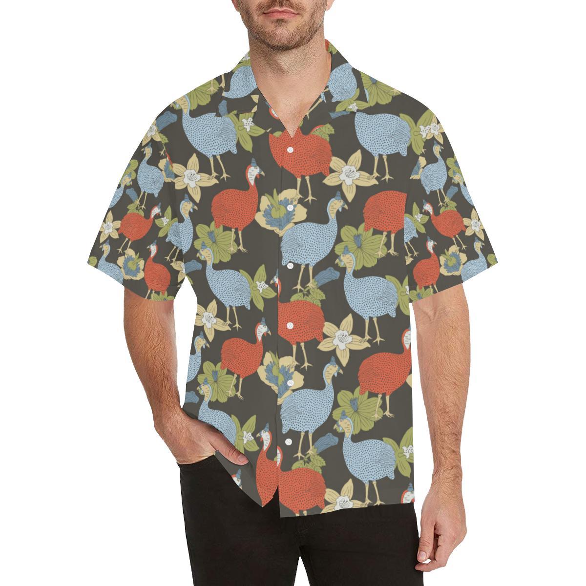 Guinea Fowl Pattern Print Design Hawaiian Shirt