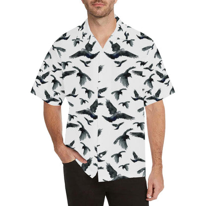 Crow Water Color Pattern Mens All Over Print Hawaiian Shirt
