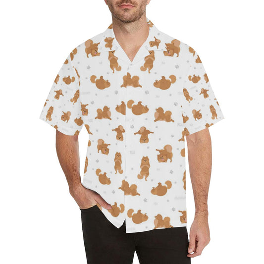 Pomeranian Yoga Pattern Mens All Over Print Hawaiian Shirt