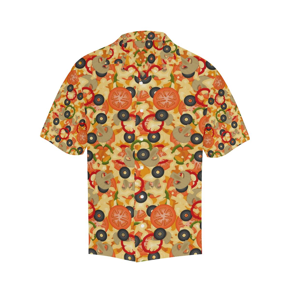 Pizza Texture Pattern Mens All Over Print Hawaiian Shirt
