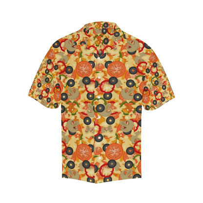 Pizza Texture Pattern Mens All Over Print Hawaiian Shirt