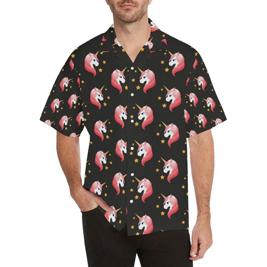 Unicorn Star Pattern Mens All Over Print Hawaiian Shirt