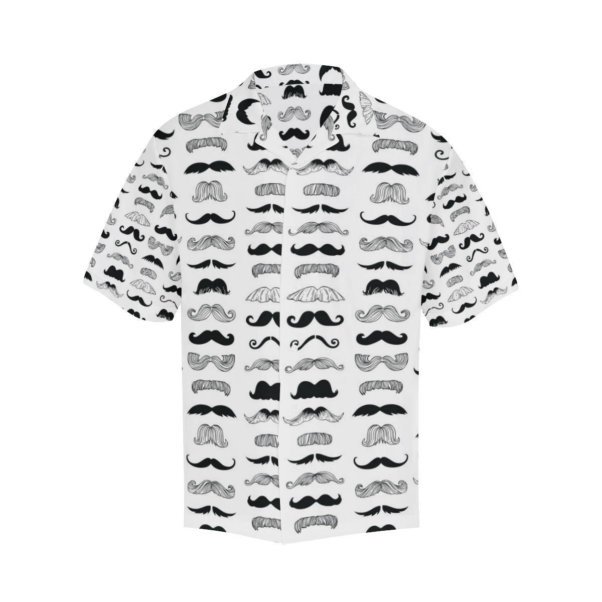 Mustache Beard Pattern Print Design 04 Mens All Over Hawaiian Shirt