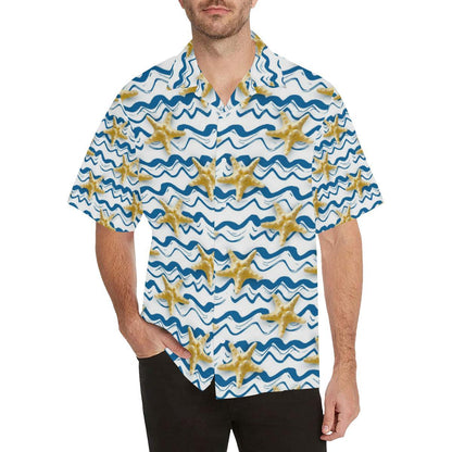 Starfish Pattern Mens All Over Print Hawaiian Shirt